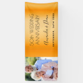 Banderoles 50e anniversaire mariage d'or photo personnalisée (Vertical)