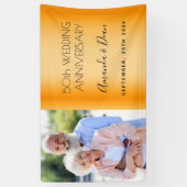 Banderoles 50e anniversaire mariage d'or photo personnalisée (Vertical)