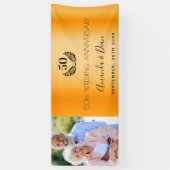 Banderoles 50e anniversaire mariage or photo (Vertical)