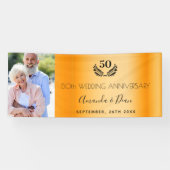 Banderoles 50e anniversaire mariage or photo (Horizontal)
