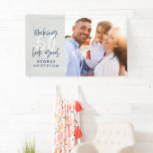 Banderoles 50e anniversaire moderne gris et bleu marine photo (En situation)