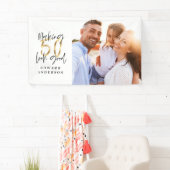 Banderoles 50e anniversaire moderne noir et or photo collage (En situation)