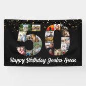 Banderoles 50e anniversaire Photo Collage événement fête (Horizontal)