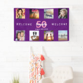 Banderoles 50e anniversaire photo collage violet (En situation)