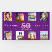 Banderoles 50e anniversaire photo collage violet (Horizontal)
