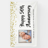 Banderoles 50e anniversaire Photo Gold Confetti (Vertical)