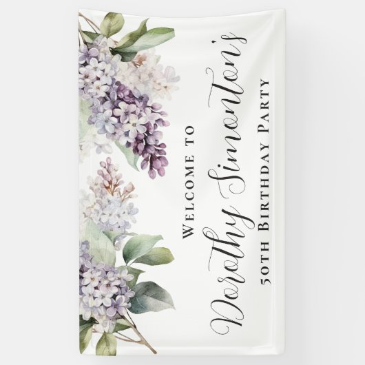 Banderoles 50e anniversaire Purple Lilac Spring Flower Welcom (Vertical)