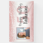 Banderoles 50e anniversaire Rose Gold Piink Parties scintilla (Vertical)