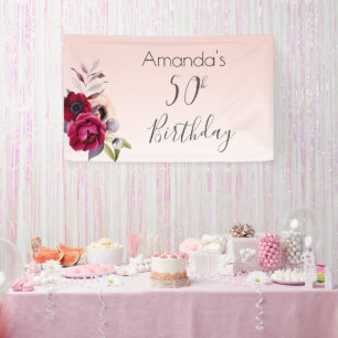 Banderoles 50e anniversaire rose rose rose rose rose rose ros