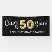 Banderoles 50e anniversaire Soeurs à 50 ans Black Gold (Horizontal)