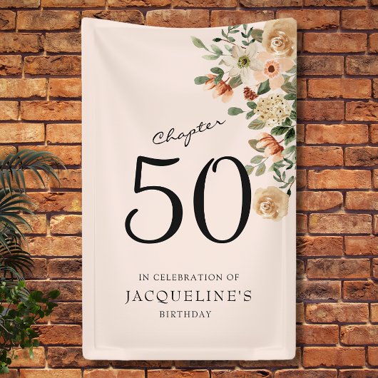 Banderoles 50e anniversaire Vintage Floral