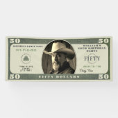 Banderoles 50e fête d'anniversaire 50 dollars Bill (Horizontal)