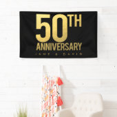 Banderoles 50e Gold Mariage Anniversaire mur de la partie (En situation)