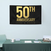 Banderoles 50e Gold Mariage Anniversaire mur de la partie (Salon professionnel)
