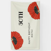 Banderoles 50ème Flamenco Fan Anniversaire (Vertical)