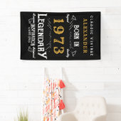 Banderoles 50th Birthday 1973 Ajouter Nom Black Gold Legendar (En situation)