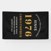 Banderoles 50th Birthday Born 1976 Add Name Black Gold (Horizontal)