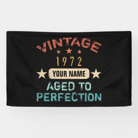 Banderoles 50th Birthday Party 1972 Ajouter Votre Nom (Horizontal)