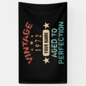 Banderoles 50th Birthday Party 1972 Ajouter Votre Nom (Vertical)