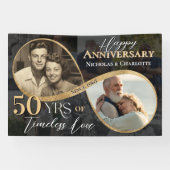 Banderoles 50th Happy Anniversary Then & Now Gold Infinity (Horizontal)
