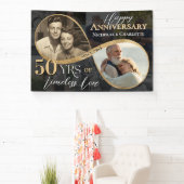 Banderoles 50th Happy Anniversary Then & Now Gold Infinity (Insitu)