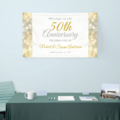 Banderoles 50th Wedding Anniversary Gold Bokeh Welcome (Salon professionnel)