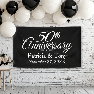 Banderoles 50th Wedding Anniversary Personalized
