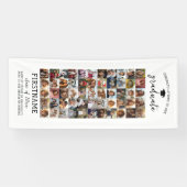 Banderoles 55 Photo Collage Graduation Moderne Minimal Blanc (Horizontal)