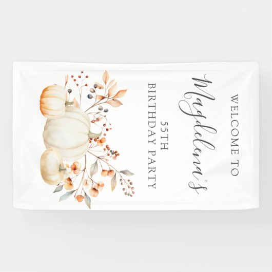 Banderoles 55e anniversaire Citrouille automne Leaves Vertica (Horizontal)