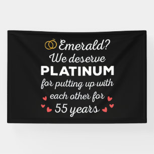 Banderoles 55e anniversaire du Mariage I - Emerald Funny Coup