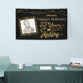 Banderoles 55e anniversaire Editable Black and Gold (Salon professionnel)