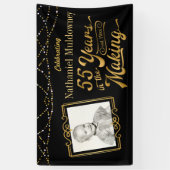 Banderoles 55e anniversaire Editable Black and Gold (Vertical)