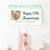 Banderoles 55e anniversaire Photo Emerald Green Confetti (En situation)