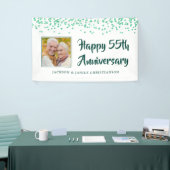 Banderoles 55e anniversaire Photo Emerald Green Confetti (Salon professionnel)