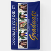 Banderoles 5 Photo Collage Félicats Grad 2023 Graduation Blue (Vertical)