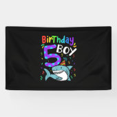 Banderoles 5e anniversaire Cinq ans, Cadeaux de requin (Horizontal)
