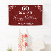 Banderoles 60 Alors quel Rose d'aquarelle rouge 60e anniversa (En situation)