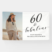 Banderoles 60 and Fabulous Sixtieth Birthday Photo Script  (Horizontal)