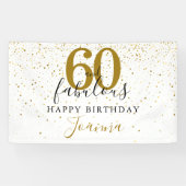 Banderoles 60 et fabuleux anniversaire Elegant Gold et Black (Horizontal)