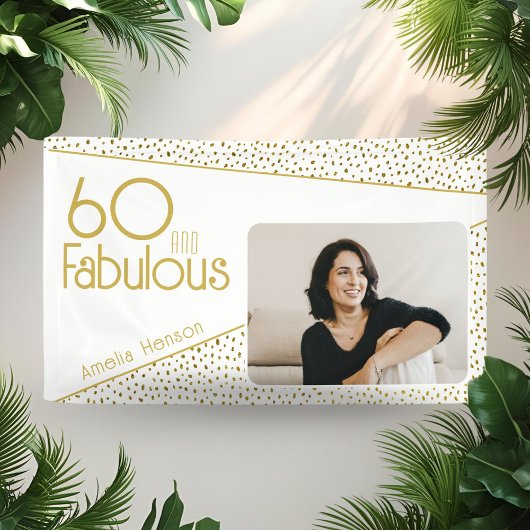 Banderoles 60 et Fabulous Gold Parties scintillant Photo 60e 
