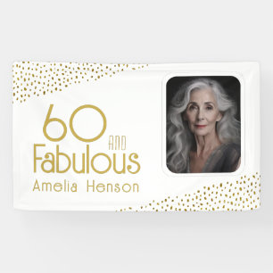 Banderoles 60 et Fabulous Gold Parties scintillant Photo 60e 