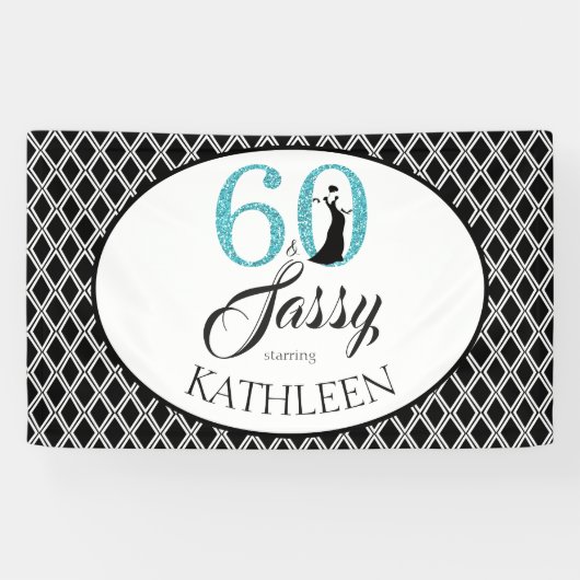 Banderoles 60 et Sassy Custom 60e anniversaire Parties scinti (Horizontal)