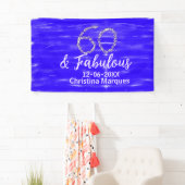 Banderoles 60 & fabuleux anniversaire bleu argent ajouter nom (En situation)