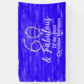 Banderoles 60 & fabuleux anniversaire bleu argent ajouter nom (Vertical)
