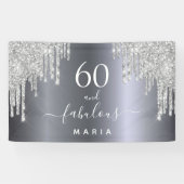 Banderoles 60 fabuleux anniversaire parties scintillant pétil (Horizontal)