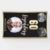 Banderoles 60 & Légendaire 3 Photos 60e Anniversaire Or (Horizontal)