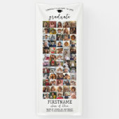 Banderoles 60 Photo Collage Graduation Moderne Minimal Blanc (Vertical)