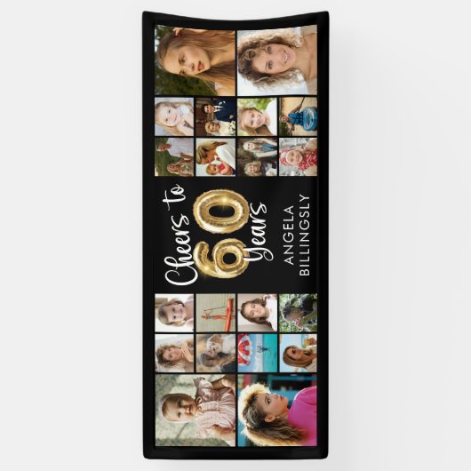 Banderoles 60e anniversaire 20 photo Collage encourage à 60 a (Vertical)