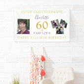 Banderoles 60e anniversaire 60 et Fabulous Photo Collage or (En situation)