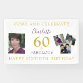 Banderoles 60e anniversaire 60 et Fabulous Photo Collage or (Horizontal)